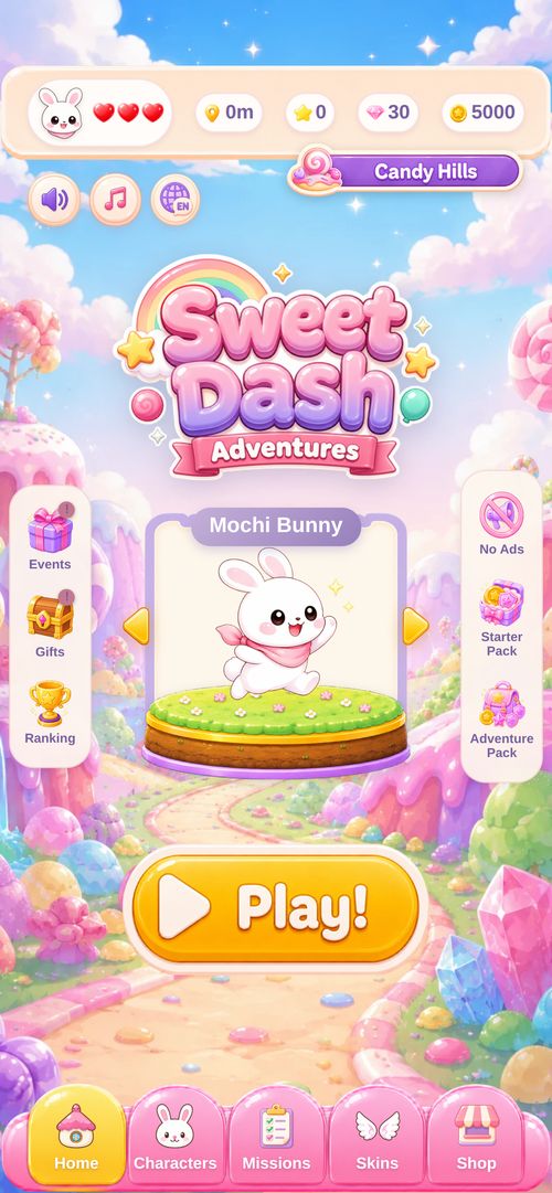 Sweet Dash Adventures — Inicio